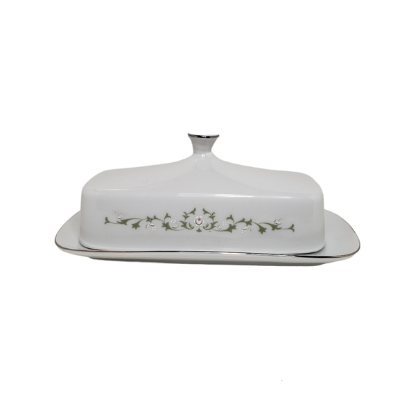 Sheffield Ceramic Vintage Covered Butter Dish Floral Elegance Pattern - Picture 1 of 13